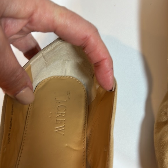 J. Crew women’s flats size 7 tan suede classic round toe hidden elastic for fit - Picture 8 of 14